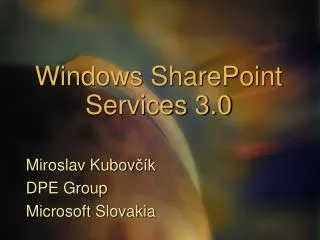 windows sharepoint services 3 0