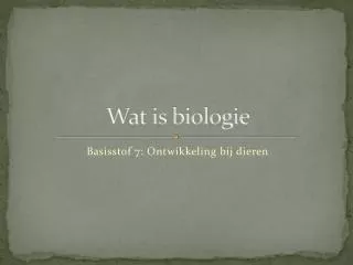wat is biologie