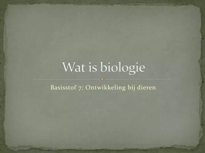 wat is biologie