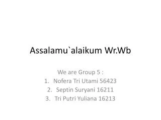 assalamu alaikum wr wb