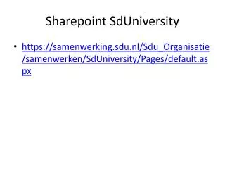 Sharepoint SdUniversity