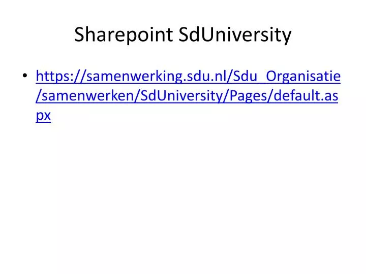 sharepoint sduniversity