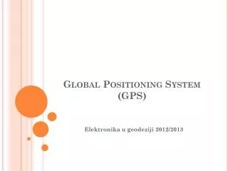 global positioning system gps