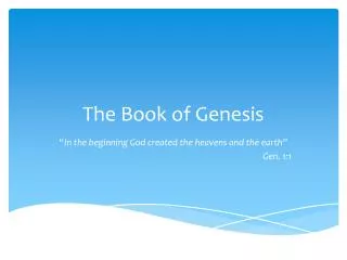 The Book of Genesis