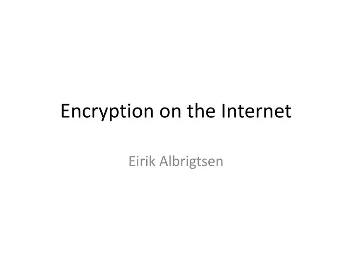 encryption on the internet
