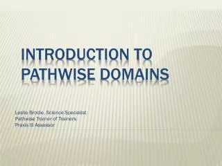 Introduction to Pathwise Domains