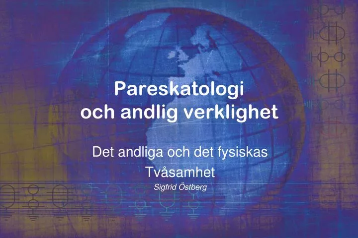 pareskatologi och andlig verklighet