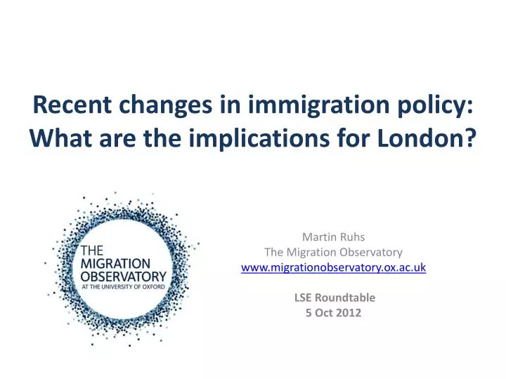 recent changes in immigration policy what are the implications for london