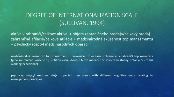 degree of internationalization scale sullivan 1994