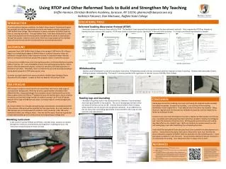 Using RTOP and Other Reformed Tools to Build and Strengthen My Teaching