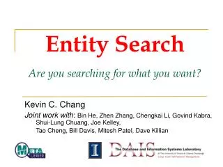 Entity Search Are you searching for what you want?