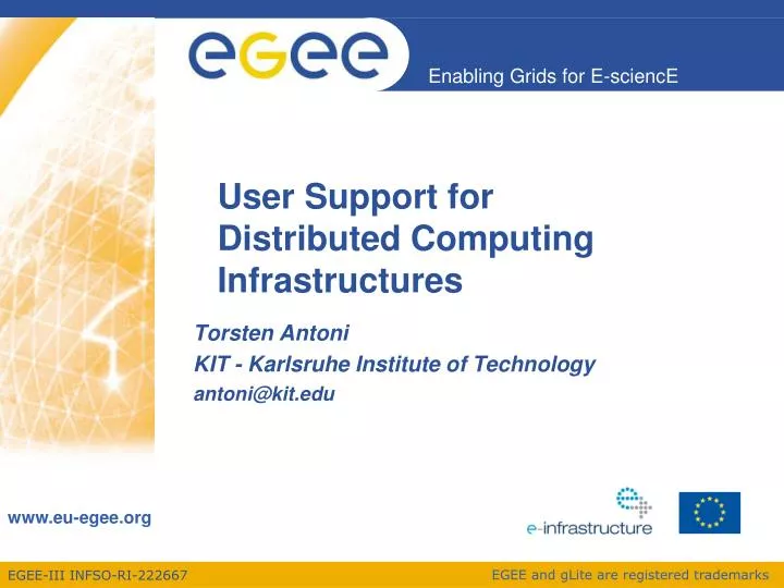 user support for distributed computing infrastructures