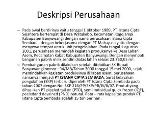 deskripsi perusahaan