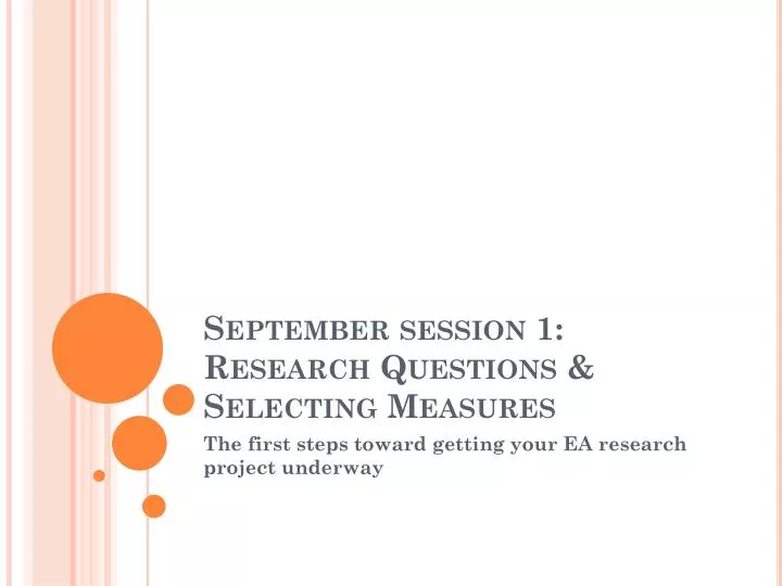 september session 1 research questions selecting measures