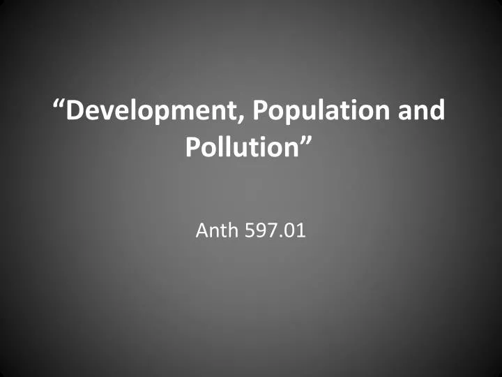 development population and pollution
