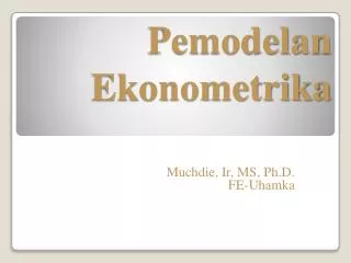 pemodelan ekonometrika