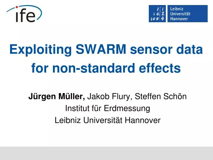 exploiting swarm sensor data for non standard effects