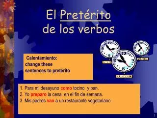 el pret rito de los verbos