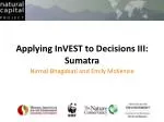 Applying InVEST to Decisions III: Sumatra - slide 1
