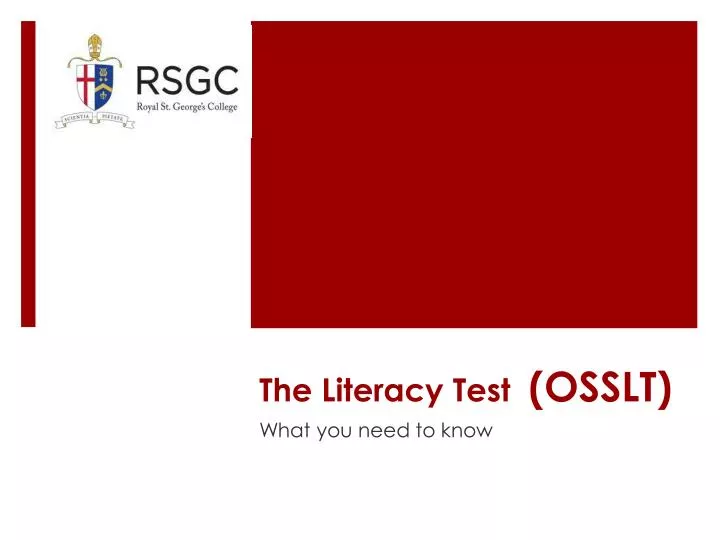 the literacy test osslt