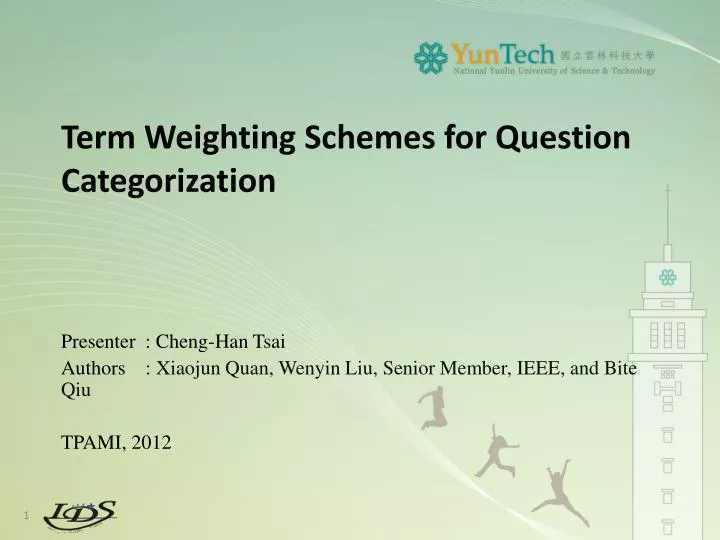 term weighting schemes for question categorization