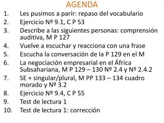 agenda
