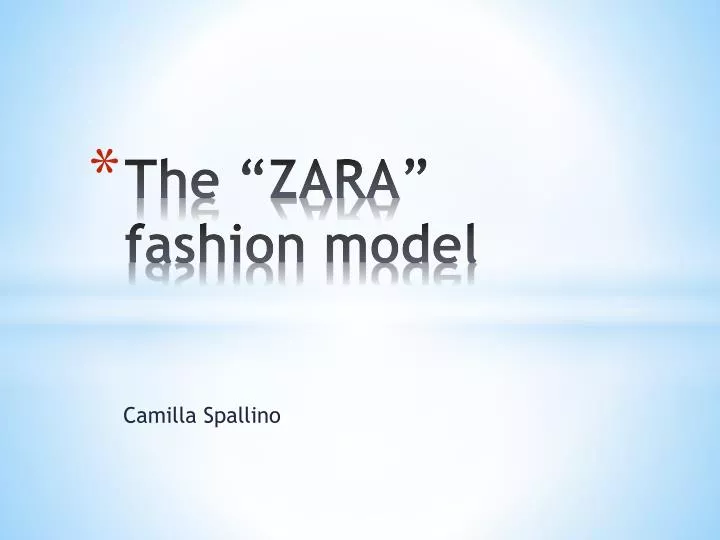 the zara fashion model
