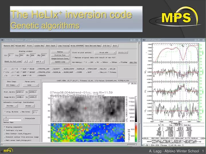 the helix inversion code genetic algorithms