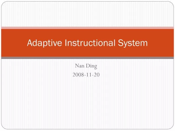 adaptive instructional system