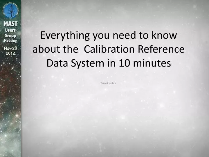 everything you need to know about the calibration reference data system in 10 minutes