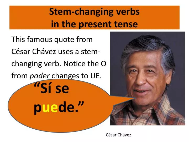 stem changing verbs in the present tense