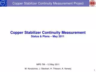 Copper Stabilizer Continuity Measurement Project
