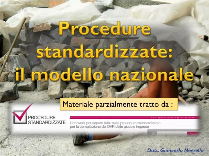 procedure standardizzate il modello nazionale
