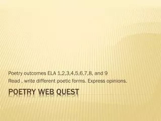 Poetry Web Quest