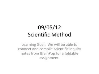 09/05/12 Scientific Method