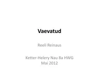 vaevatud