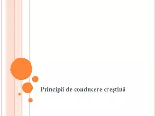 principii de conducere cre tin