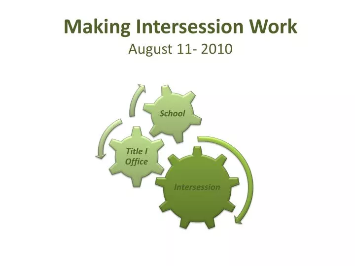 making intersession work august 11 2010