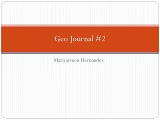 Geo Journal #2