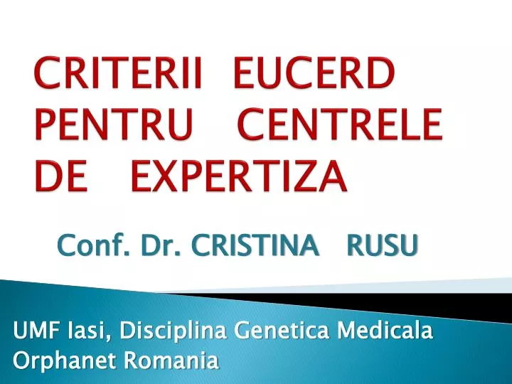 criterii eucerd pentru centrele de expertiza