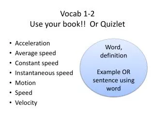 Vocab 1-2 Use your book!! Or Quizlet