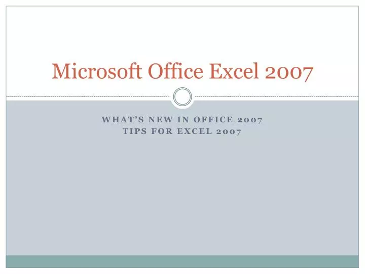microsoft office excel 2007