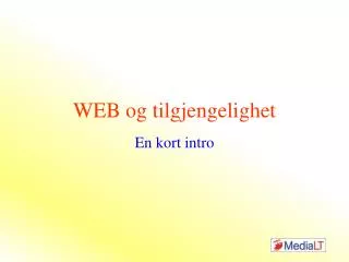 web og tilgjengelighet