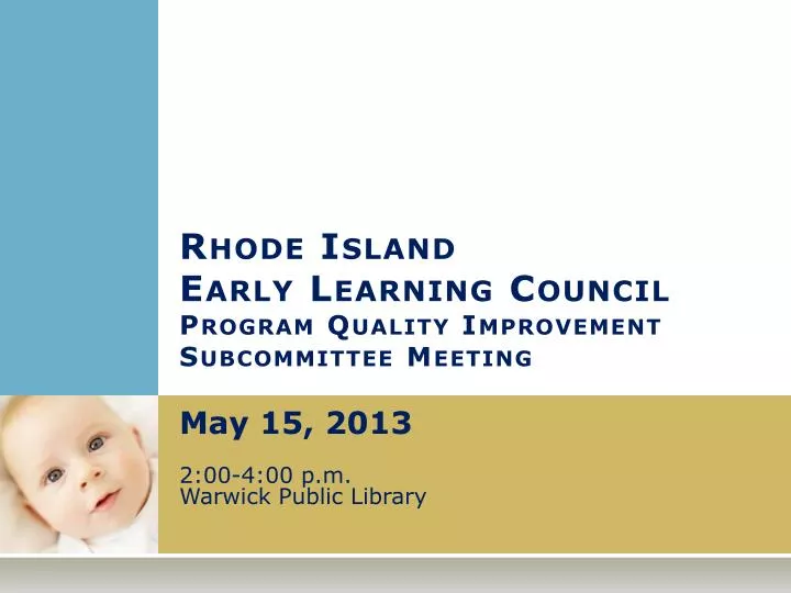 rhode island early learning council program quality improvement subcommittee meeting