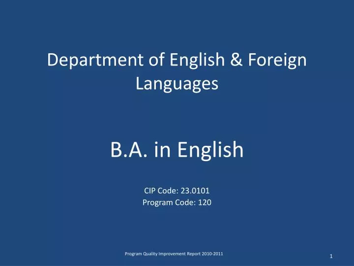 department of english foreign languages