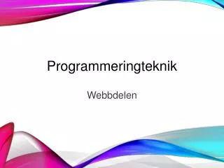 programmeringteknik