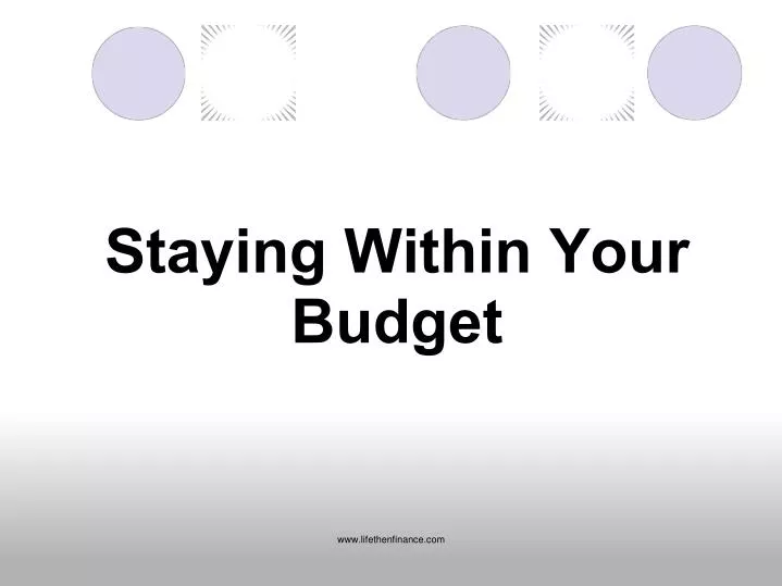 staying within your budget