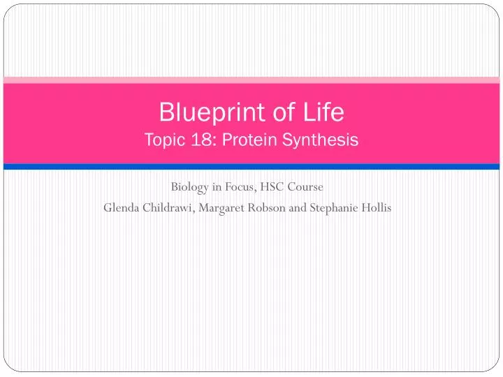 blueprint of life topic 18 protein synthesis