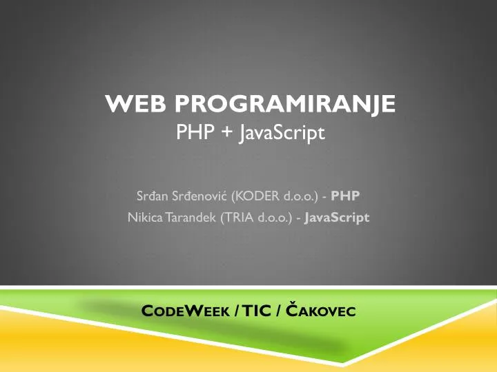 web programiranje php javascript