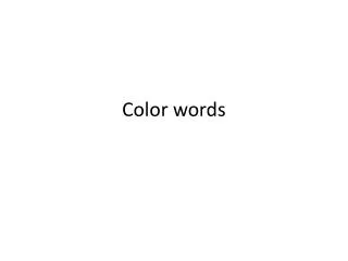 Color words